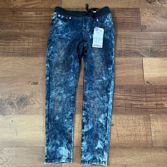NWT justice girls sparkly jeggings sz 10 1/2 plus - Picture 1 of 6